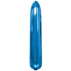 Голубая гладкая вибропуля Rocket Bullet - 8,9 см.